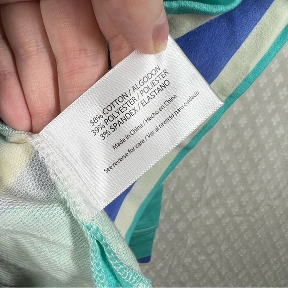 Wildfox Blue Teal Striped Long Sleeve Top - Picture 6 of 7